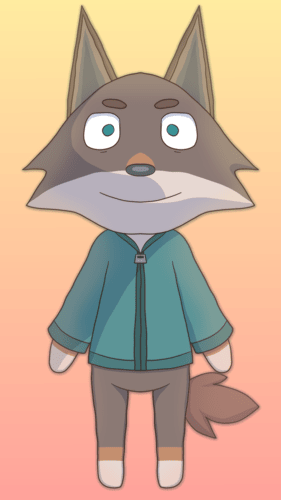 Art of my fursona in the style of an ACNH villager