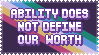 Ability does not define our worth