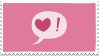 Heart inside a speech bubble with an exclamation point